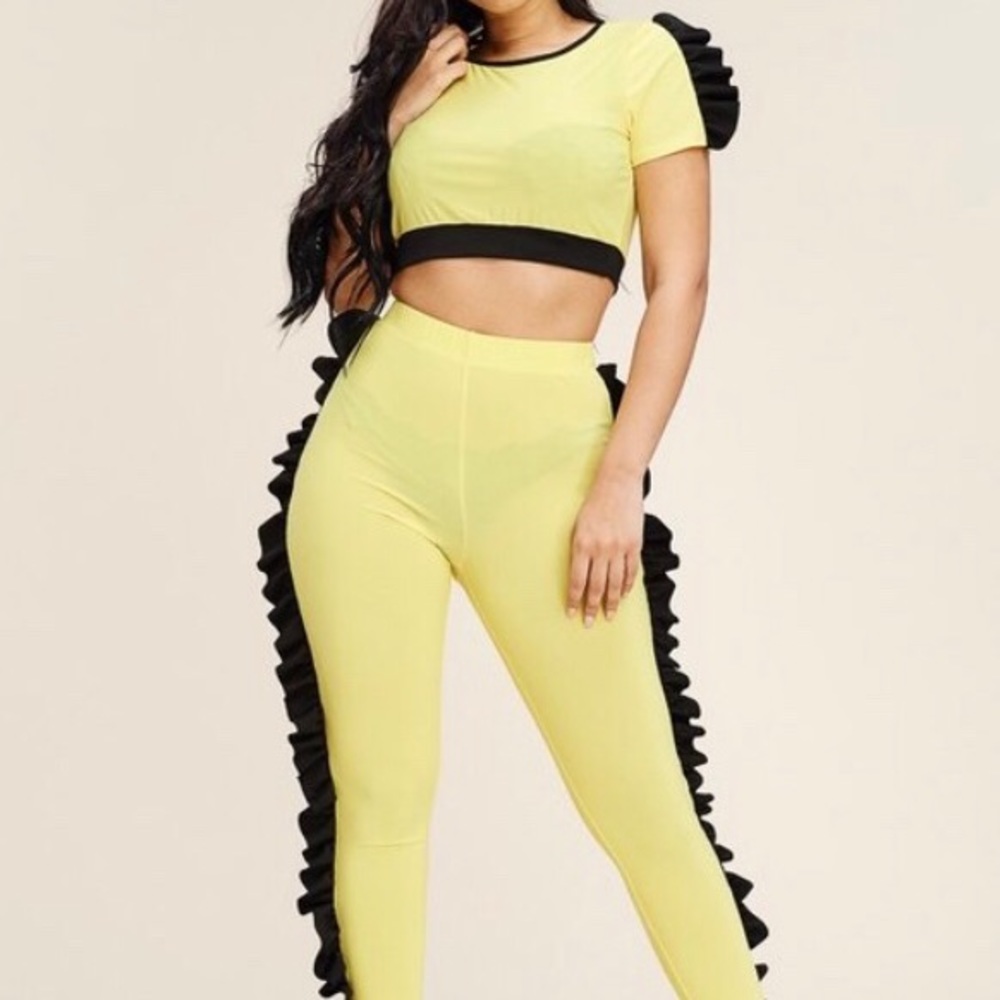 Two piece ruffle Jogger set